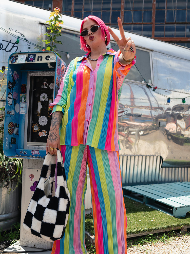 *PREORDER* ALORA EDEN EXCLUSIVE: RAINBOW RIOT PLISSE PANTS S-3XL