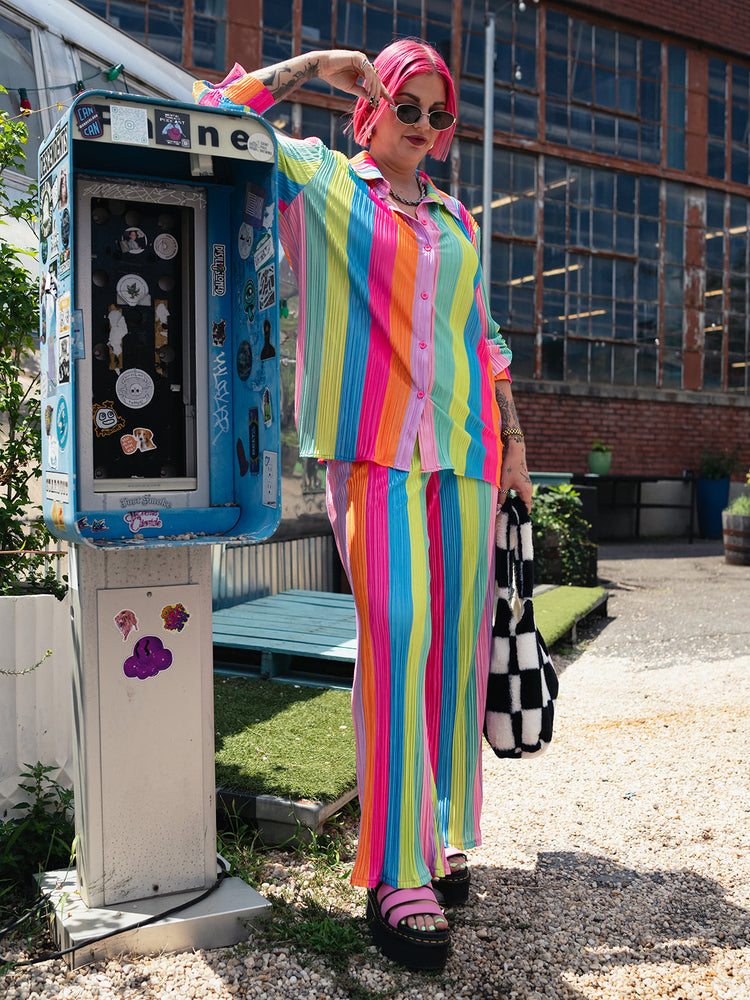 *PREORDER* ALORA EDEN EXCLUSIVE: RAINBOW RIOT PLISSE PANTS S-3XL