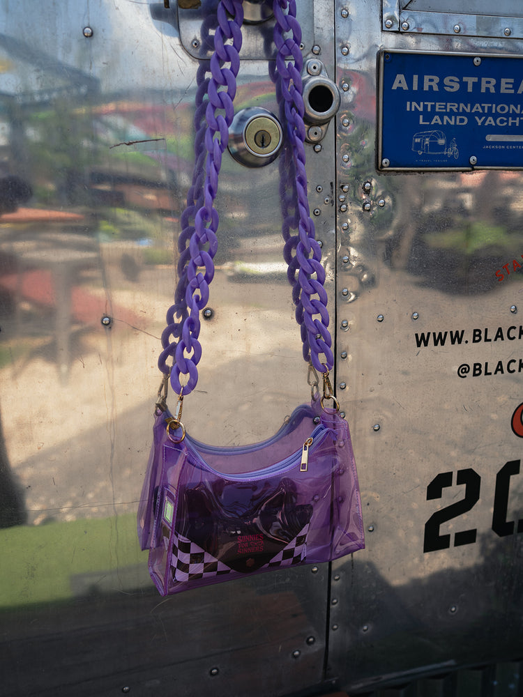 BACKSTAGE PASS CLEAR CONCERT BAG IN PURPLE