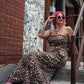 NO APOLOGIES LEOPARD PRINT WIDE LEG JUMPSUIT
