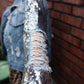 DISCO REBEL DISTRESSED DENIM JACKET