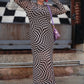REALITY CHECK MESH MIDI DRESS