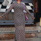 REALITY CHECK MESH MIDI DRESS