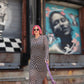 REALITY CHECK MESH MIDI DRESS