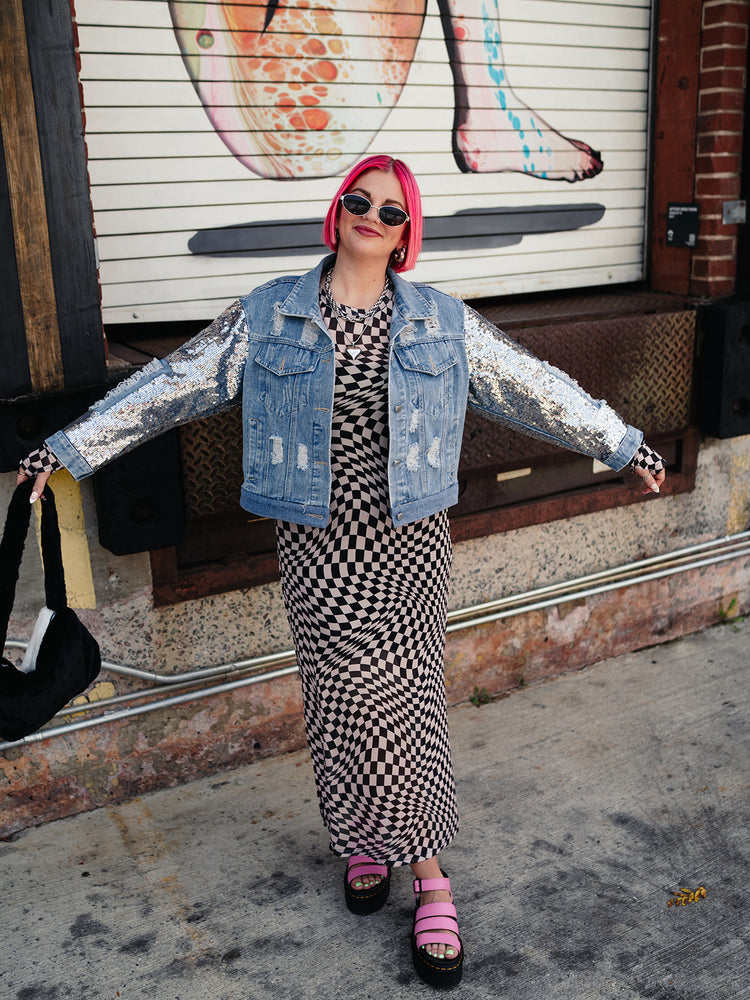 DISCO REBEL DISTRESSED DENIM JACKET