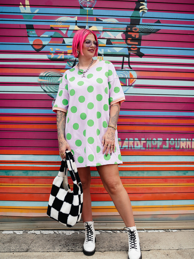 MORE IS MORE POLKA DOT TSHIRT DRESS