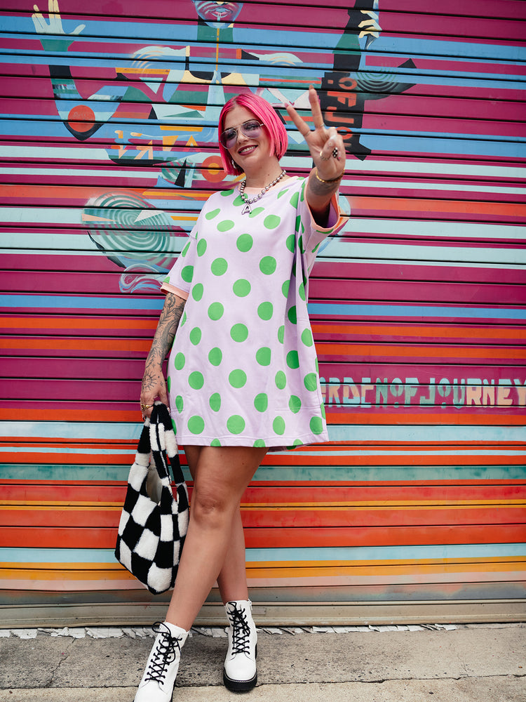 MORE IS MORE POLKA DOT TSHIRT DRESS