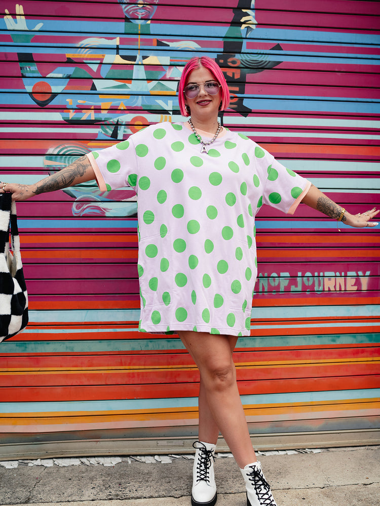 MORE IS MORE POLKA DOT TSHIRT DRESS
