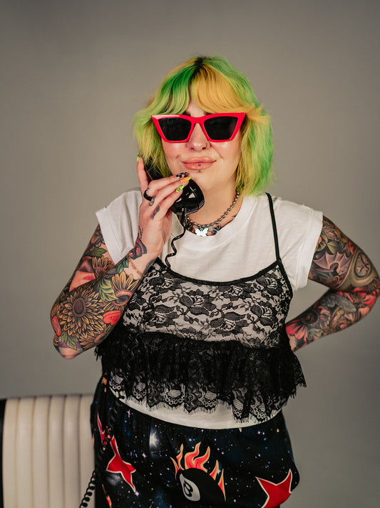 WEIRD GIRL LAYERED LACE TOP