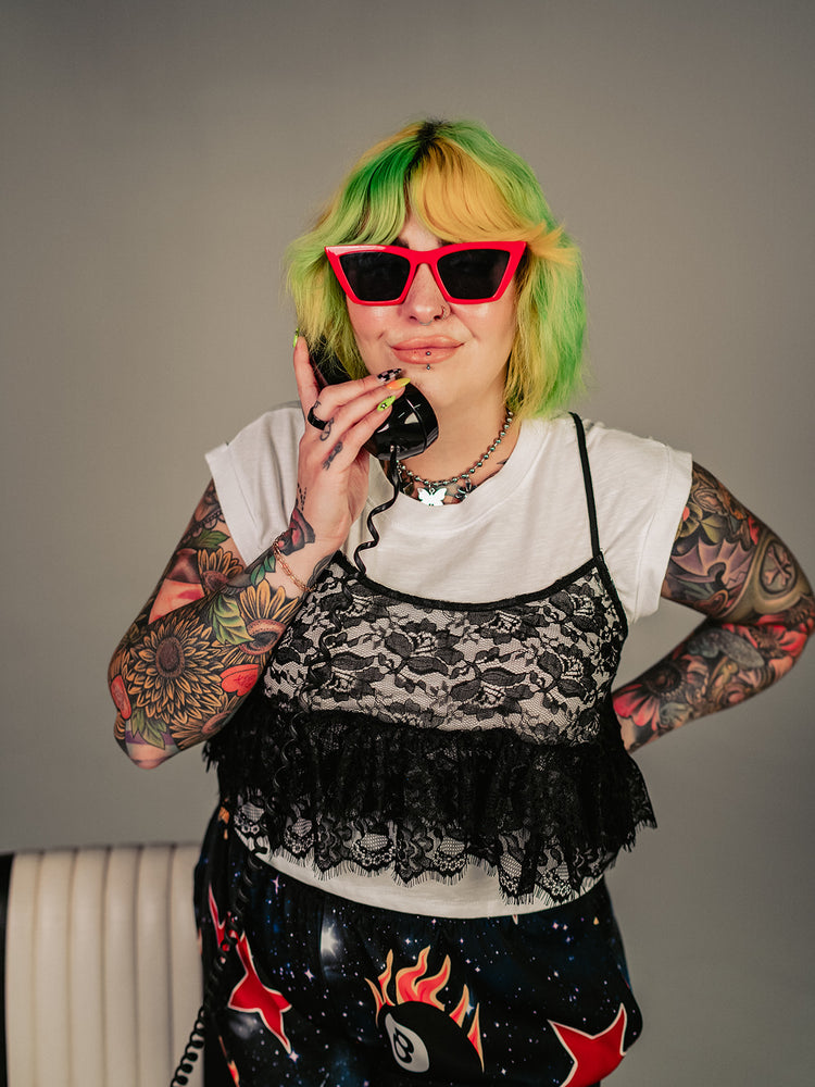 WEIRD GIRL LAYERED LACE TOP