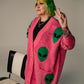 *PREORDER* ALIEN SUPERSTAR OVERSIZED KNIT CARDIGAN IN BUBBLEGUM
