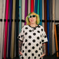MORE IS MORE POLKA DOT TSHIRT DRESS IN BLACK/WHITE