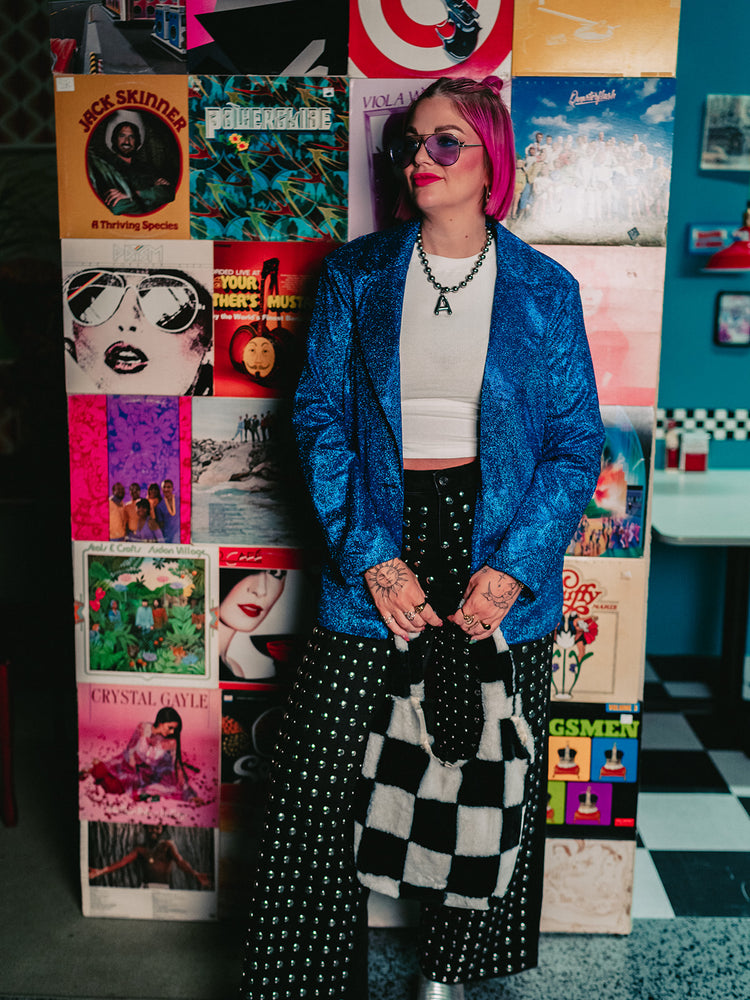 STRANGE BEHAVIOR METALLIC BLAZER