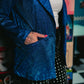 STRANGE BEHAVIOR METALLIC BLAZER