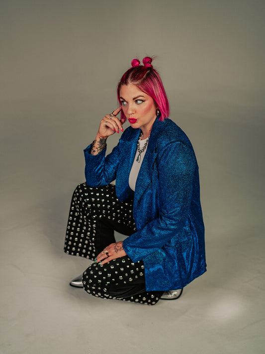 STRANGE BEHAVIOR METALLIC BLAZER