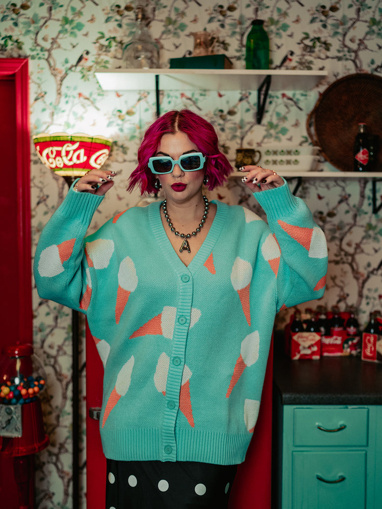 BRAIN FREEZE KNIT CARDIGAN