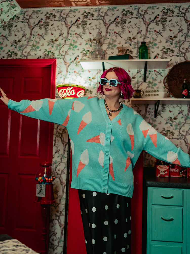 BRAIN FREEZE KNIT CARDIGAN