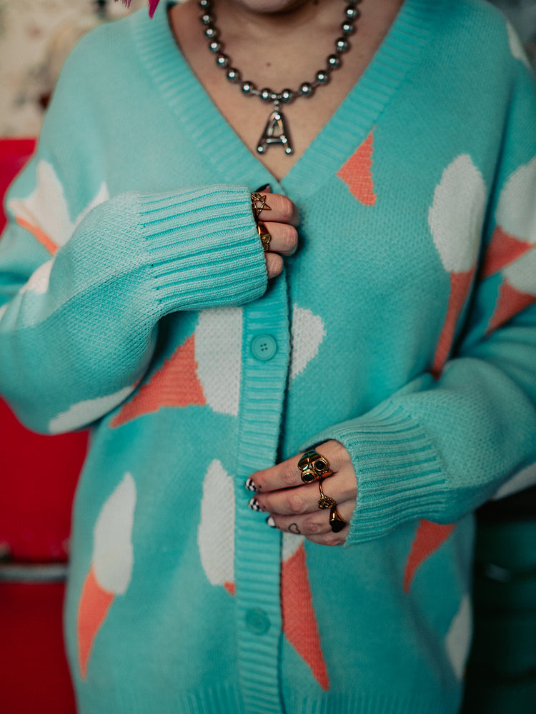 BRAIN FREEZE KNIT CARDIGAN