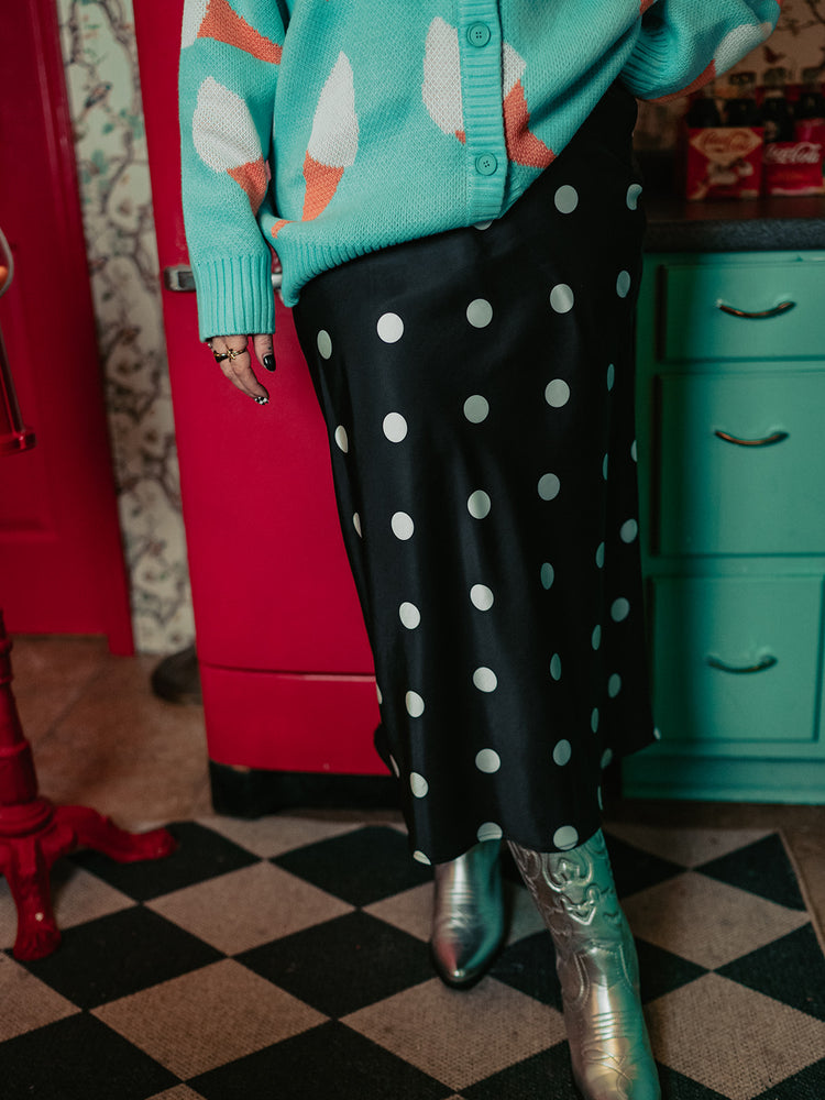 HEARTBREAKER POLKA DOT SLIP SKIRT