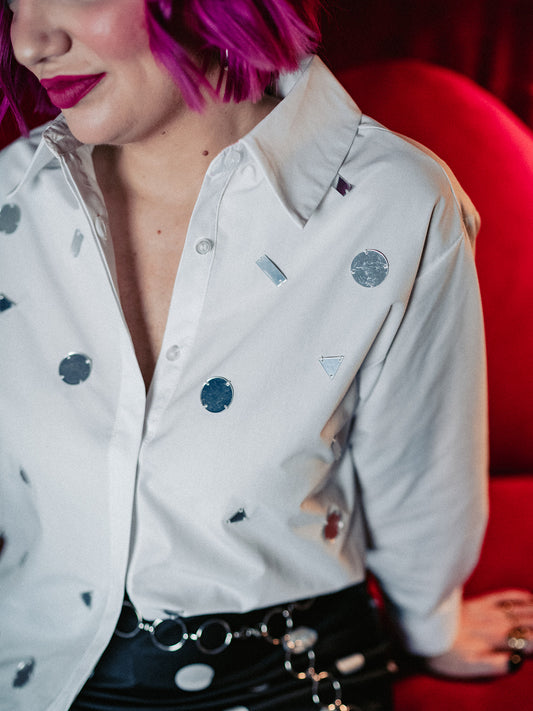 MIRROR MIRROR BUTTON DOWN SHIRT