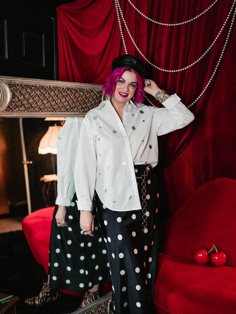 HEARTBREAKER POLKA DOT SLIP SKIRT