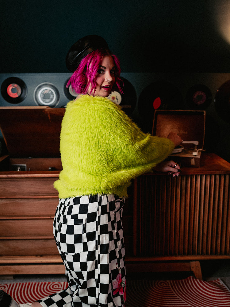 NEON DAYDREAM FUZZY KNIT SWEATER
