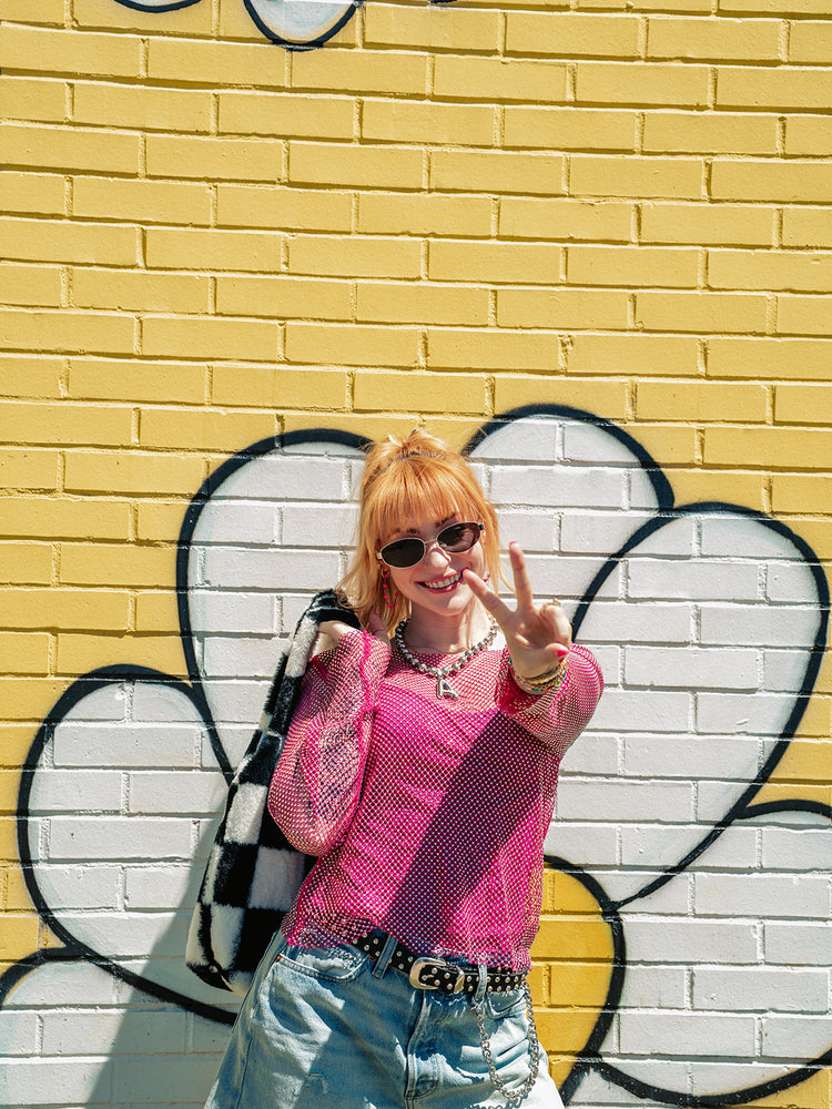 WATCH ME SHINE MESH TOP