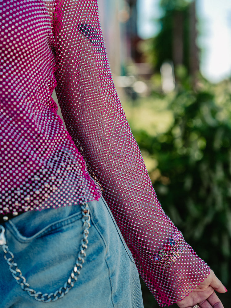 WATCH ME SHINE MESH TOP