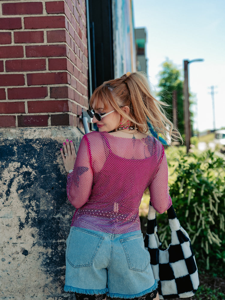WATCH ME SHINE MESH TOP