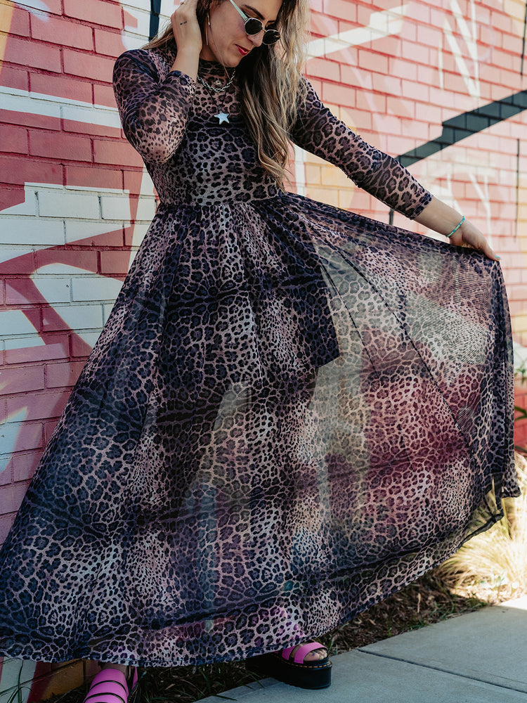 FIERCE FEMALE MESH MAXI DRESS IN MIDNIGHT MAYHEM – Shop Alora Eden