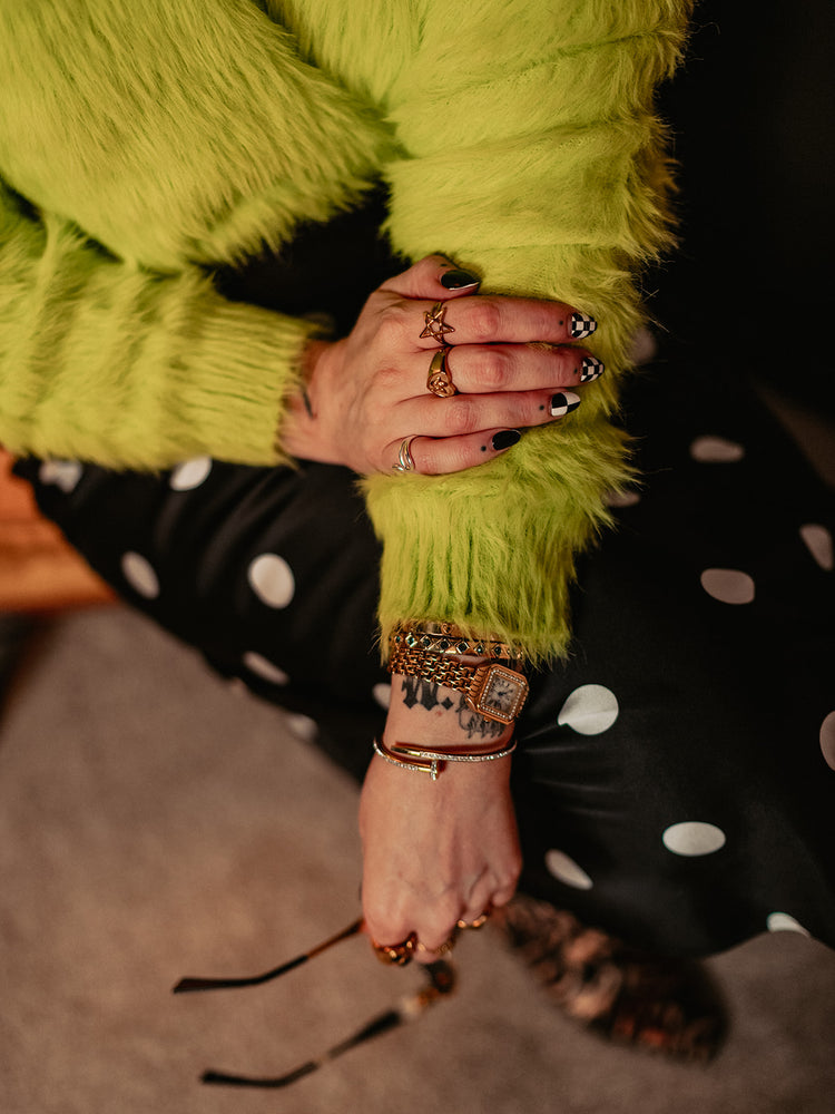 NEON DAYDREAM FUZZY KNIT SWEATER
