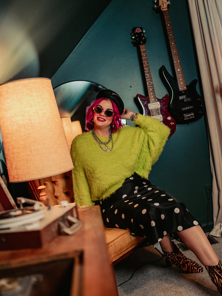 HEARTBREAKER POLKA DOT SLIP SKIRT