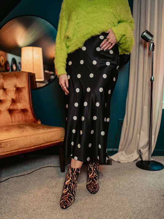 HEARTBREAKER POLKA DOT SLIP SKIRT