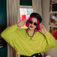 NEON DAYDREAM FUZZY KNIT SWEATER