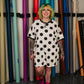 MORE IS MORE POLKA DOT TSHIRT DRESS IN BLACK/WHITE