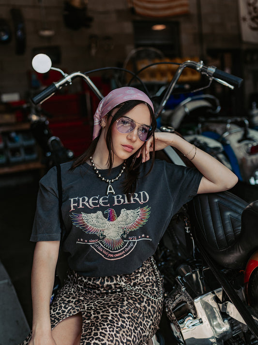 FREE BIRD MINERAL WASH GRAPHIC TEE S-XL