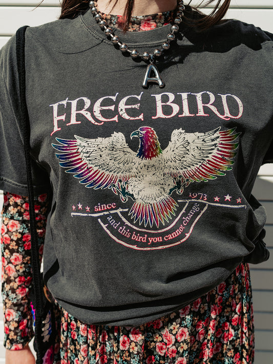 FREE BIRD MINERAL WASH GRAPHIC TEE S-XL