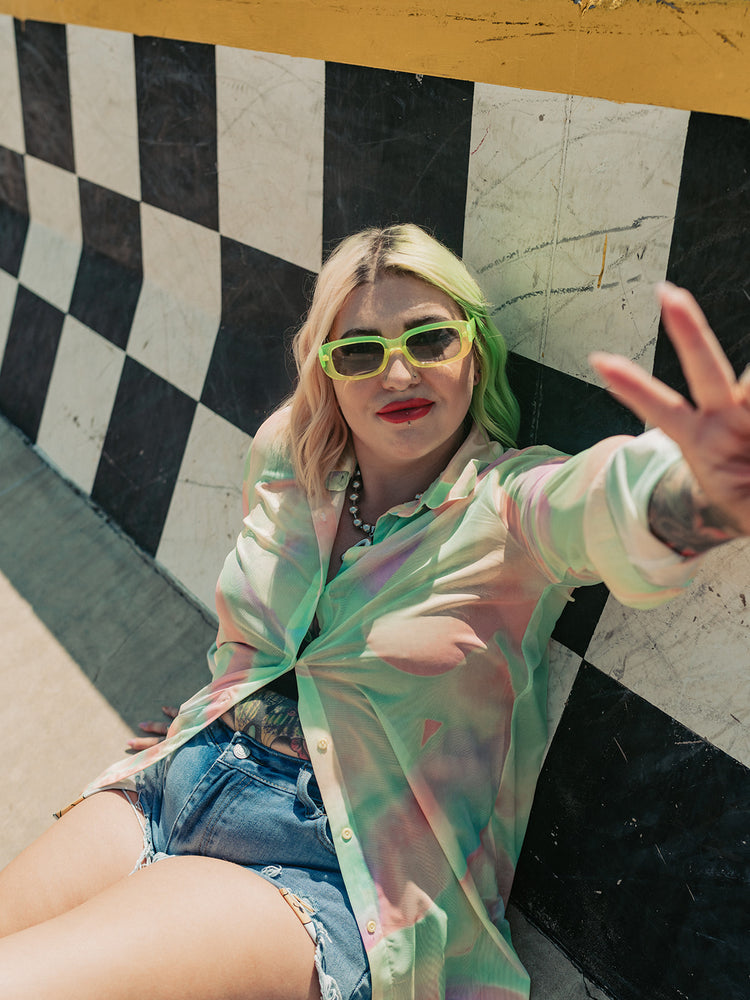 MOOD RING TIE DYE MESH TOP