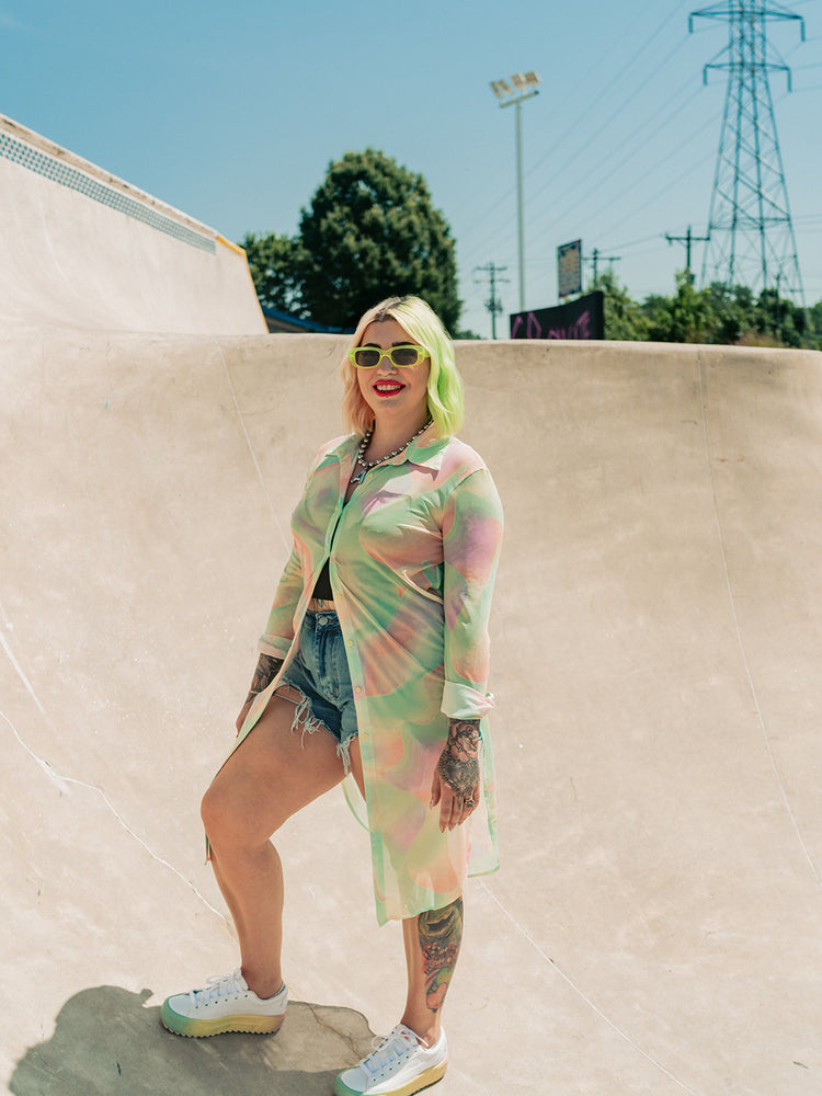 MOOD RING TIE DYE MESH TOP