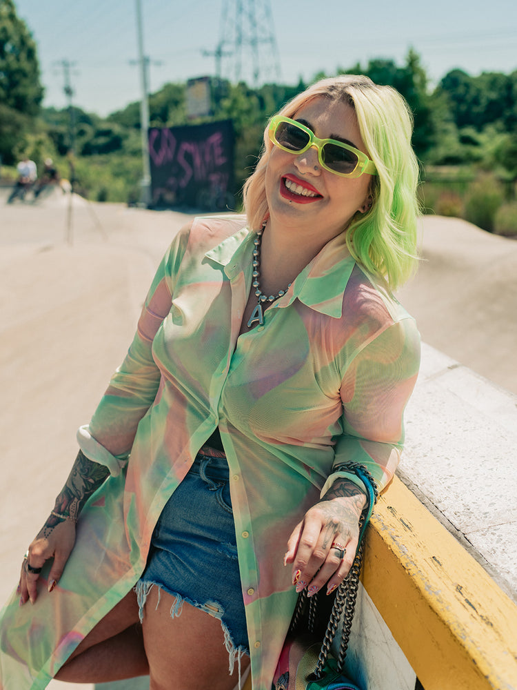 MOOD RING TIE DYE MESH TOP