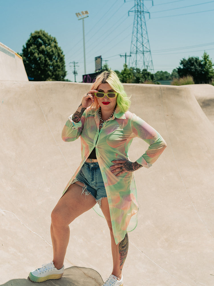 MOOD RING TIE DYE MESH TOP