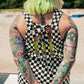 SKATER GIRL CHECKERED ROMPER S-XL