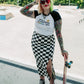 PUNK ROCK PRINCESS CHECKERED SKIRT S-3XL