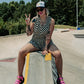 SKATER GIRL CHECKERED ROMPER S-XL