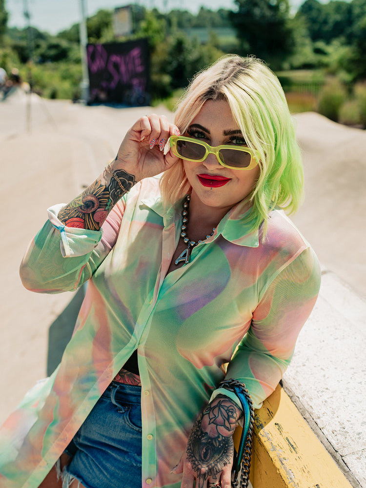 MOOD RING TIE DYE MESH TOP