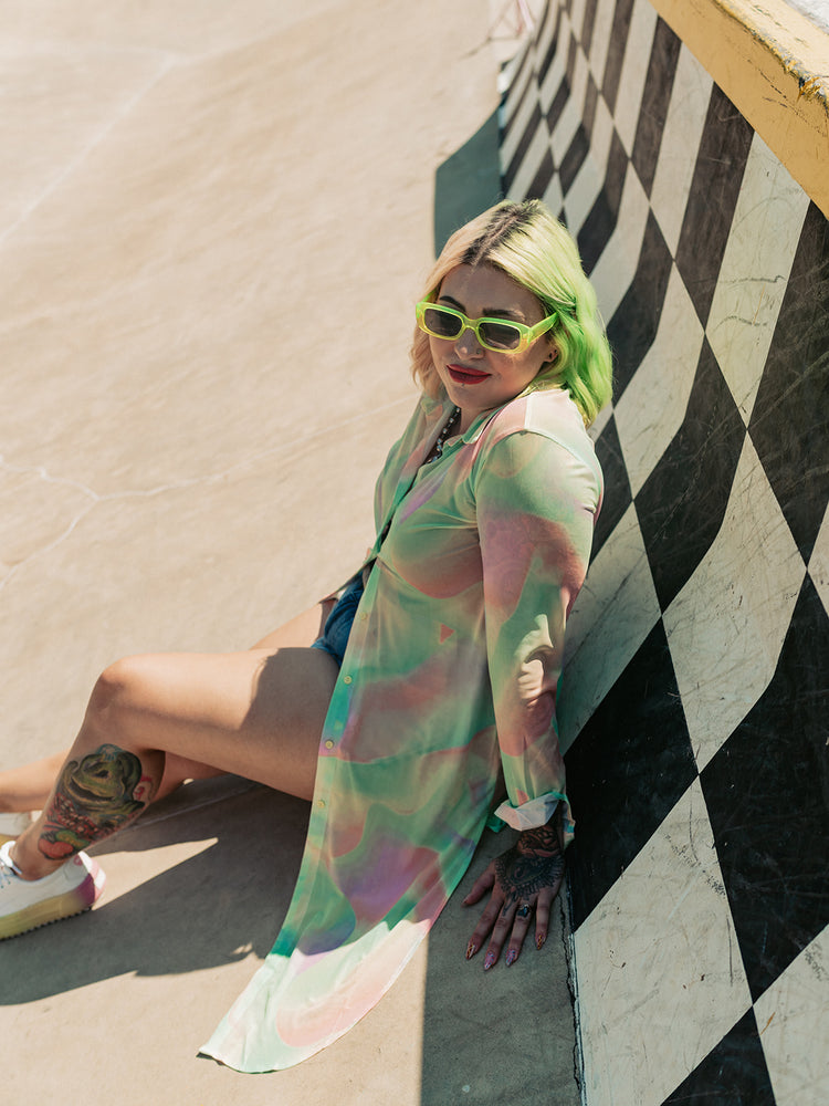 MOOD RING TIE DYE MESH TOP