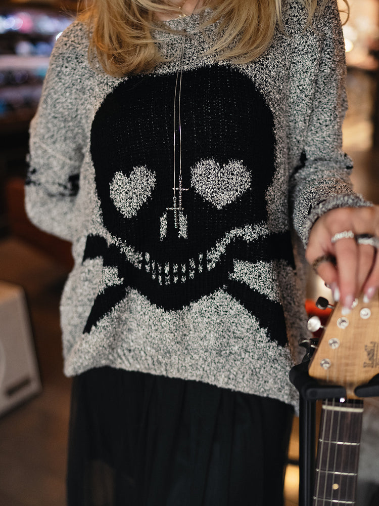 FADE TO BLACK SKULL SWEATER