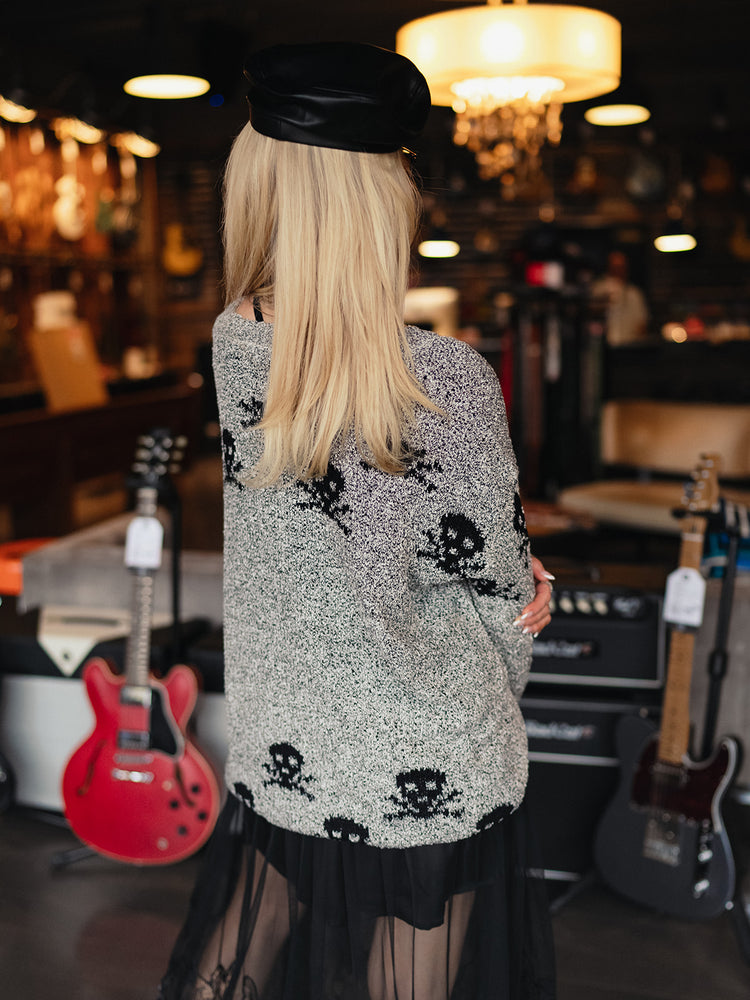 FADE TO BLACK SKULL SWEATER