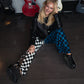 SPLIT DECISION CHECKERED PANTS IN BLUE HAZE S-3XL