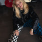 SPLIT DECISION CHECKERED PANTS IN BLUE HAZE S-3XL